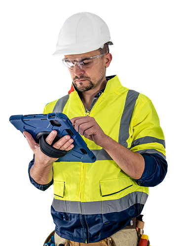 Técnico com tablet